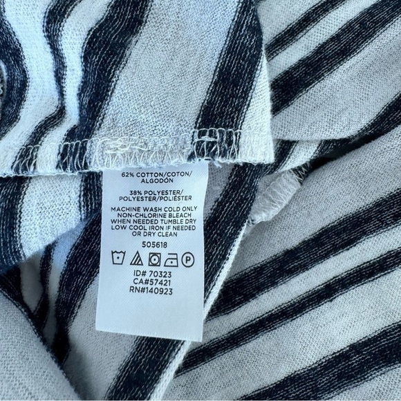 Lou & Grey for Loft Striped Gray Tee Crew Neck Small - Picture 8 of 10